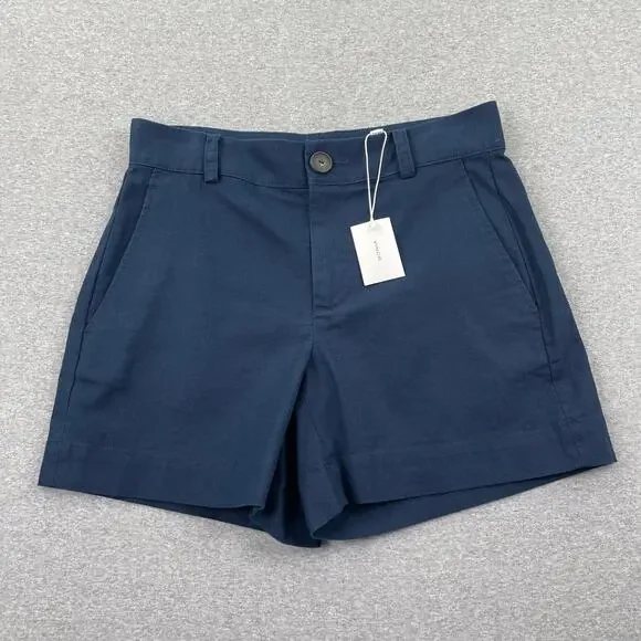 VINCE Shorts Womens 4 Navy Blue Hemp Cotton Coastal Casual Lightweight Summer